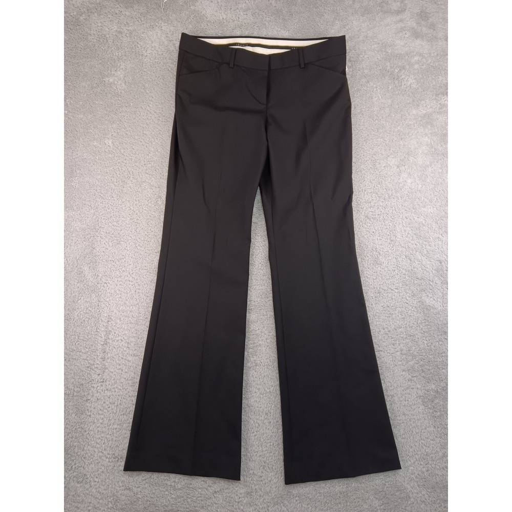 Theory Dress Pants Women 12 (36x34) Black NWT Flare Max C Wool Trousers